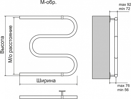 Эконом М-обр AISI 32х2 600х500 Полотенцесушитель  TERMINUS Орёл - фото 3