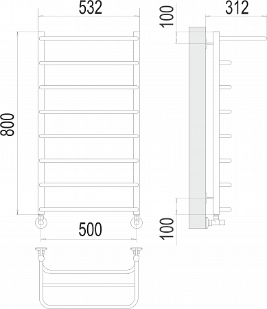 Полка П8 500х800  Полотенцесушитель  TERMINUS Орёл - фото 3