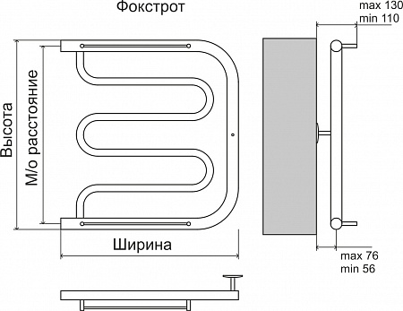 Фокстрот AISI 32х2 500х400 Полотенцесушитель  TERMINUS Орёл - фото 4