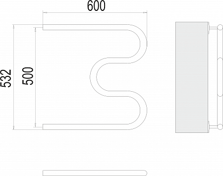 М-обр AISI 32х2 500х600 Полотенцесушитель  TERMINUS Орёл - фото 3