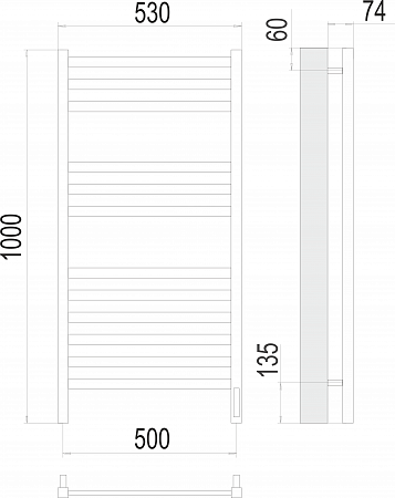 Енисей П12 500х1000  электро (sensor quick touch) Полотенцесушитель TERMINUS  Орёл - фото 3