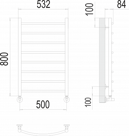 Классик П8 500х800 Полотенцесушитель  TERMINUS Орёл - фото 3