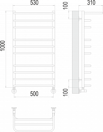 Арктур П10 500х1000 Полотенцесушитель  TERMINUS Орёл - фото 3