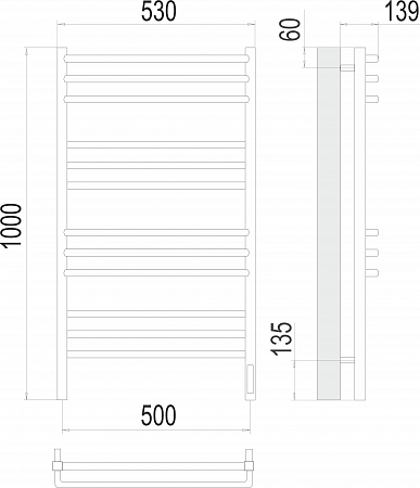 Соренто П12 500х1000 электро (sensor quick touch) Полотенцесушитель  TERMINUS Орёл - фото 3