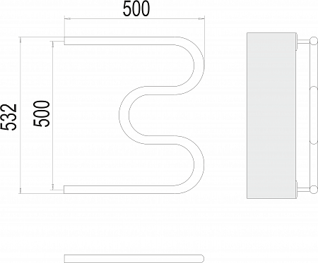 М-обр AISI 32х2 500х500 Полотенцесушитель  TERMINUS Орёл - фото 3
