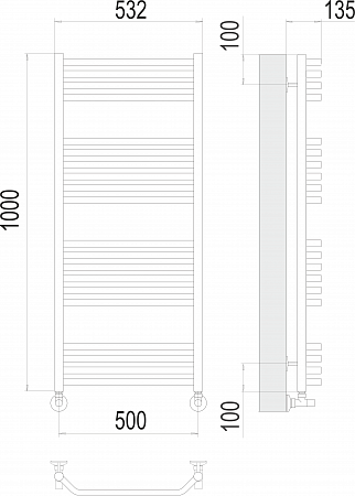 Виктория П20 500х1000 Полотенцесушитель  TERMINUS Орёл - фото 3