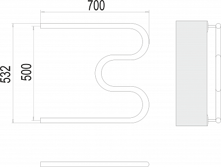 М-обр AISI 32х2 500х700 Полотенцесушитель  TERMINUS Орёл - фото 3