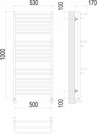 Орион П18 500х1000 Полотенцесушитель  TERMINUS Орёл - фото 3