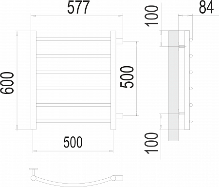 Классик П6 500х600 бп500 Полотенцесушитель  TERMINUS Орёл - фото 3