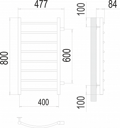 Классик П8 400х800 бп600 Полотенцесушитель  TERMINUS Орёл - фото 3