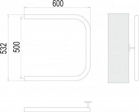 П-обр AISI 32х2 500х600 Полотенцесушитель  TERMINUS Орёл - фото 3