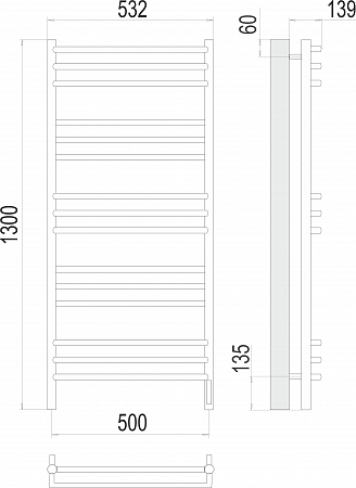 Прато П15 500х1300 электро (sensor quick touch) Полотенцесушитель  TERMINUS Орёл - фото 3