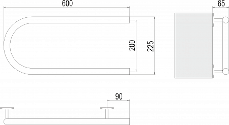 Электро 25 П-обр 600х200 Полотенцесушитель  TERMINUS Орёл - фото 3