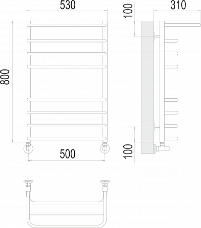 Арктур П8 500х800 Полотенцесушитель  TERMINUS Орёл - фото 3