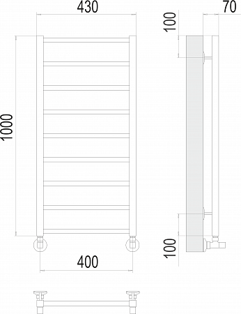 Контур П9 400х1000 Полотенцесушитель  TERMINUS Орёл - фото 3