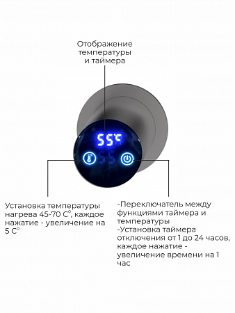 Аккорд П5 500х800 электро Полотенцесушитель TERMINUS Оружейная сталь Орёл - фото 4